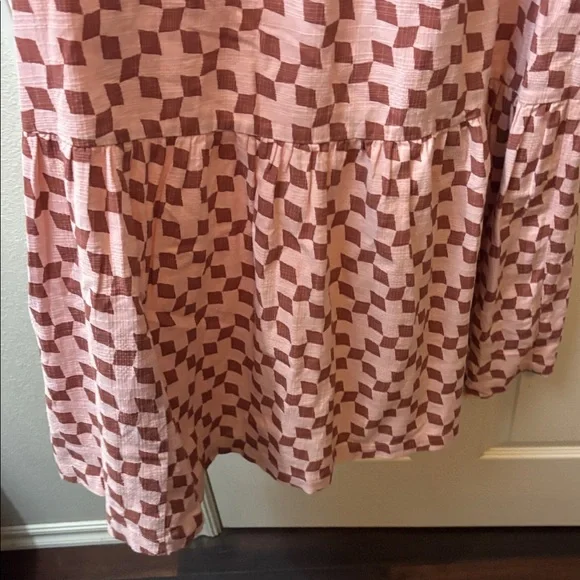 Madewell Pink Textured Sundress with Geometric Pattern - Picture 3 of 10